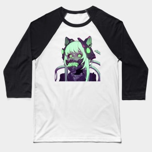 Lovecraft Anime Catgirl Biomech Baseball T-Shirt